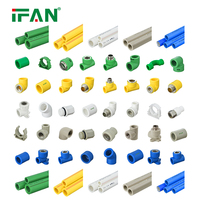 Raccords IFAN sans soudure ASTM F2389 PPR 20-125MM Matériaux de plomberie PN25 Coude à emboîtement en T pour alimentation en eau Raccords PPR