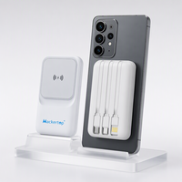 Power Bank Custom LOGO 10000mAh Magnetik Nirkabel 15W Pengisian Cepat Layar LED Kabel Multifungsi Terintegrasi Untuk Perjalanan dan Penggunaan Sehari-hari