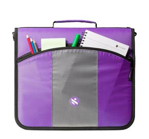 BSCI Factory Multi-Pockets Classic Zipper <b>Binder</b> 2 Inch O-<b>Rings</b> Multiple Pockets Capacity Comes with Shoulder Strap - Product Image 1