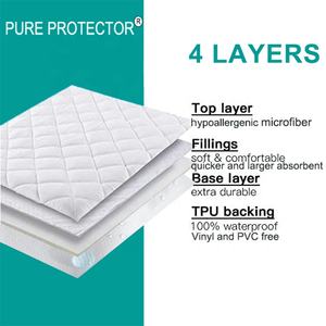 Housse de matelas en <span class=keywords><strong>tissu</strong></span> gaufré à ultrasons / Drap housse / Drap de matelas imperméable en microfibre surmatelas Queen - Product Image 3