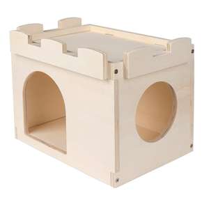 <span class=keywords><strong>Chinchilla</strong></span> Castle Hideout-Hábitat de madera ventilado con diseño de varias puertas para cobayas, erizos y ratones - Product Image 3