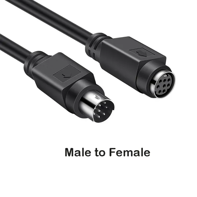 MD8 8 PIN Full Copper PS2 Extension Data Cable for PLC Server Programmer Wire Adapter Male to Female Connect Cord