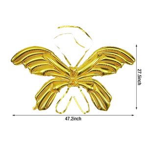Ballon Papillon Doré de 47 Pouces, Grand Ballon Ailes d'Ange en Mylar, Ballon Fée Papillon, Décoration d'Anniversaire, Déguisement d'Halloween - Product Image 5