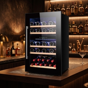 NE-421-8 <b>Compressor</b> Dual Zone Built in Undercounter Wine Refrigerator 130L 48 Bottles Wall Mounted Wine Cellar <b>Fridge</b> Cabinet - Product Image 6