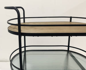 <span class=keywords><strong>Chariot</strong></span> moderne à 3 niveaux en forme de pilule avec roulettes pour hôtels, bars à domicile, salons, cuisines - Porte-verres pour villas et appartements - Product Image 5