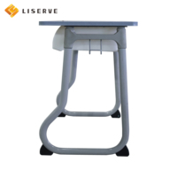 Bureaux et chaises d'école modernes et durables avec structure métallique, pieds en L, en bois et plastique, pour îlot d'apprentissage personnel concentré