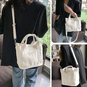 棉质手提袋制造商定制厂家直销女式单肩帆布包时尚斜挎帆布包 - Product Image 6