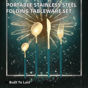 Juego de Cubiertos de Metal de Diseño de Lujo con Acabado Dorado y Mate para Comedor, Juego de Cubiertos de Primera Calidad de Exportador Mayorista Indio - Product Image 2