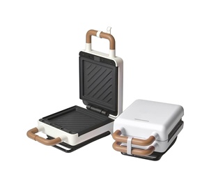 Machine à gaufres et grill portable 3-<span class=keywords><strong>en</strong></span>-<span class=keywords><strong>1</strong></span> détachable, style nordique rétro, certifiée CE GS RoHS LFGB ETL, pour <span class=keywords><strong>2</strong></span> tranches individuelles - Product Image 1