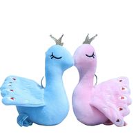 Porte-clés en peluche d'oiseau de 15 cm, jouets en peluche de paon, jouet en peluche pour enfants, cadeau pour enfants, porte-clés en peluche, peluche de paon