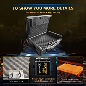 Sinh trắc học súng an toàn truy cập nhanh khẩu súng ngắn an toàn cho đầu giường vân tay kỹ thuật số mật khẩu sao lưu phím lý tưởng cho nhà cạnh giường ngủ - Product Image 4