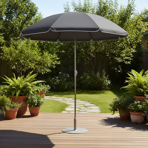 ร่มสนามสีแอนทราไซต์ 70.9 นิ้ว พร้อมเสาเหล็กสแตนเลส สำหรับใช้กลางแจ้ง ป้องกันแสงแดด - Product Image 2