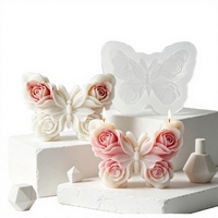 Molde de Silicona 3D de Mariposa para Velas y Jabones, No Tóxico, Apto para Lavavajillas, Manualidades de Primavera DIY