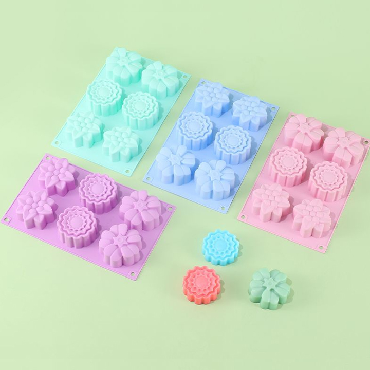Custom Silicone Bread Cake Mould Non Stick Fluted Tube Cake Pan Flower Shape Mooncake Mold
