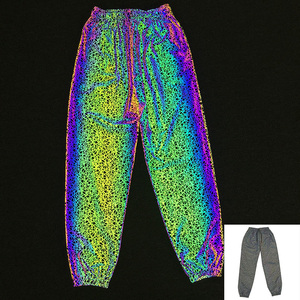 Hi VIS phổ biến thiết kế mới phong cách cô gái của phụ nữ nối lưới thoáng khí giản dị hip-hop phản quang thể thao lỏng phù hợp với quần vận chuyển hàng hóa - Product Image 6