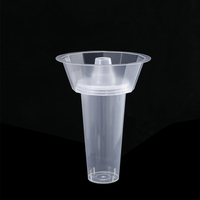 Vente en gros de gobelets en plastique personnalisés avec logo, 500 ml et 700 ml, avec plateau à collation |   Gobelets jetables OEM pour boissons et aliments