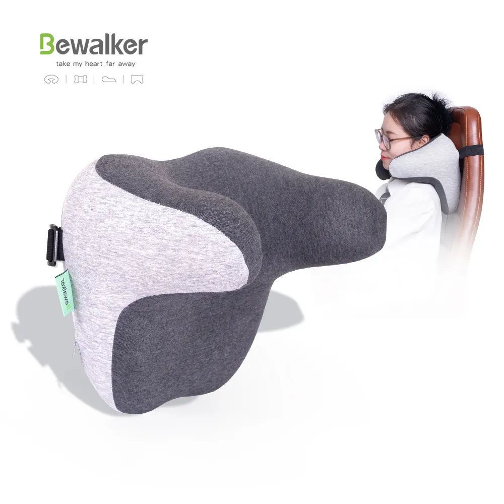 Ewalker-reposacabezas de asiento de coche, almohada de viaje de espuma de memoria de rebote lento, protege la columna cervical para aliviar la fatiga, 2023 B