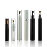 Kozmetik 8ml 20ml havasız pompa göz kremi şişesi için Metal aplikatör ile altın kafa