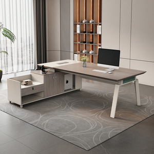 2024 meilleur prix luxe moderne en forme de L convertible mobilier de bureau directeur industriel secrétaire <span class=keywords><strong>Table</strong></span> - Product Image 3