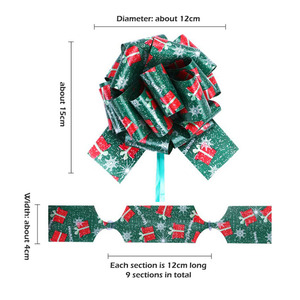 Colores surtidos Impreso Navidad Mariposa Pull Bows Navidad Pull Bows Regalo Wrap Cinta grande - Product Image 5