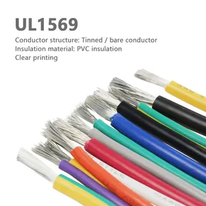 Good Quality Black White Red Yellow Blue Violet Grey Orange Colors UL1569 16AWG 300V Tinned Copper Electric PVC Wire Cable