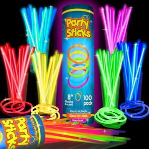 แท่งไฟเรืองแสงขนาด 8 นิ้ว แพ็ค 100 ชิ้น กำไลเรืองแสง ของชำร่วยงานปาร์ตี้ - Product Image 1