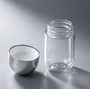 Clear Glass Cylinder Cosmetic Packaging <b>Container</b> with Crown Cap Refillable Custom Printed Supplement Bottle - Product Image 2