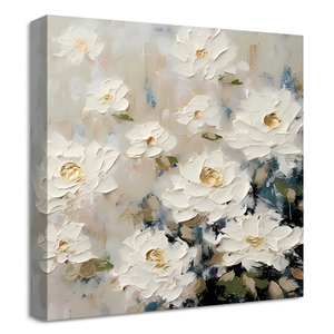 Pintura em Tela de Margaridas Brancas Florais Sem Moldura, Decoração Inspirada na Natureza, Pinturas a Óleo Impressas em Tela, Arte de Parede para Decoração de Casa - Product Image 2