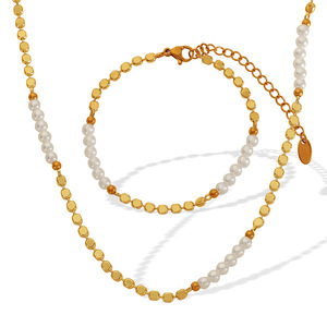 Pearl Necklace Set Gold Copper Beads AA Grade Women's Everyday Wear - Product Image 5