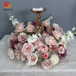 Centros de Mesa Florales Redondos Personalizados con Flores Artificiales de Color Rosa Empolvado para Bodas - Product Image 4