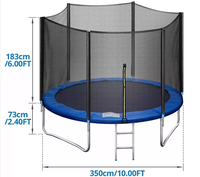 Trampoline d'extérieur rond de 10 pieds du fabricant avec filet de sécurité, équipement d'exercice unisexe pour enfants et adultes, pour garçons et filles