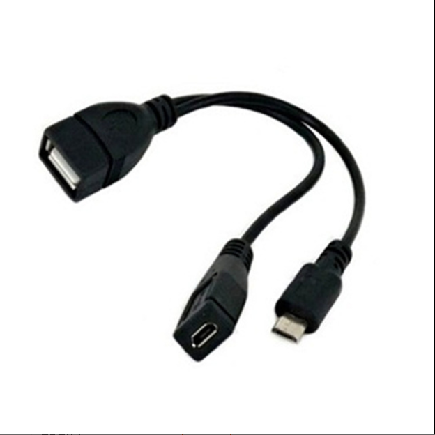 2 in 1 OTG Micro USB Host Power Y Splitter USB Adapter to Micro 5 Pin Male Female Cable