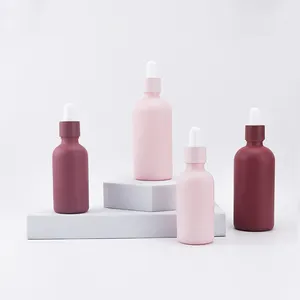 10ml 15ml 30ml 50ml 100ml 200ml 멋진 맞춤형 에센셜 오일 핑크 유리 dropper 피펫 병