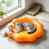 Flotador Inflable para Perros de 37 Pulgadas con Soporte Estable, Flotador para Perros para Lago, Juguete Flotante para Piscina para Perros Pequeños y Medianos de hasta 45 Libras