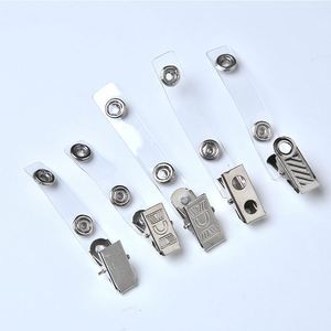 Factory Wholesale Designs Lanyard Accessories Card Holder ID Metal PVC Strap Transparent Durable Badge Clip Two Hole Custom Size - Product Image 2