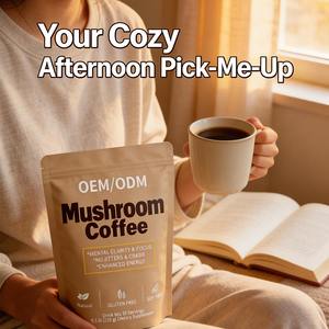 Poudre de café aux champignons biologiques, superaliment pour adultes |   Mélange instantané avec Ganoderma Lucidum Énergie naturelle et soutien anti-fatigue - Product Image 3