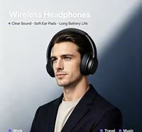 Casque sans fil supra-auriculaire avec microphone sensible, construction métallique, prise en charge AAC, chipset JL pour l'aviation, streaming/vidéoconférence