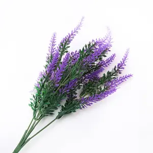 Grosir produk baru Lavender buatan tanaman berkualitas tinggi bunga Lavender buatan plastik untuk dekorasi pernikahan