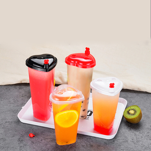 Vendita calda personalizzata usa e getta 500/700ml per uso alimentare PP tazza di plastica a forma di <span class=keywords><strong>cuore</strong></span> con coperchio per <span class=keywords><strong>caffè</strong></span> e tè al latte - Product Image 6