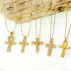 <b>Cross</b> Series Stainless Steel Zircon <b>Cross</b> Necklace Luxury Fashion Clavicle <b>Chain</b> Daily Wear Gift Jewelry - Product Image 2