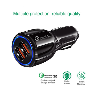 Caricabatterie per auto a doppia porta con <span class=keywords><strong>caricatore</strong></span> per auto USB Quick Charge 3.0, <span class=keywords><strong>caricatore</strong></span> per auto doppio USB universale <span class=keywords><strong>compatibile</strong></span> con qualsiasi Android e - Product Image 2