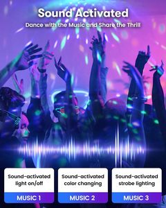 WUZSTAR - Luces LED RGB de Bola Discoteca con Rotación de 360°, Clasificación <span class=keywords><strong>IP20</strong></span>, Luces LED para Fiestas en Interiores, Decoración de Cumpleaños, Baile y Karaoke (Paquete de 2) - Product Image 4