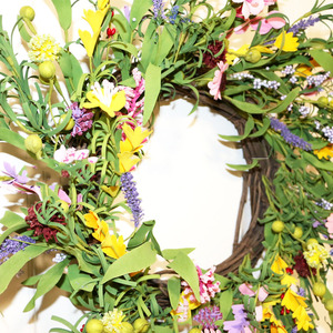 Nuevas llegadas Corona de decoración de margaritas y lavanda de 24 \ "para puerta delantera o decoración del hogar Planta <span class=keywords><strong>artificial</strong></span> - Product Image 6