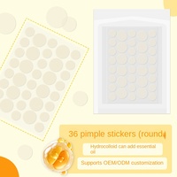 Patchs Hydrocolloïdes Transparents pour l'Acné aux Huiles Essentielles - 36 Pièces - Camouflent les Imperfections et Permettent l'Application du Maquillage