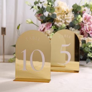 Numéros de table de mariage personnalisés en acrylique doré miroir, support personnalisable, décoration de table de luxe avec impression UV pour réception et anniversaire - Product Image 4