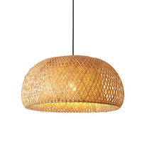 Lampe suspendue en bambou naturel tissé à la main, style Wabi-Sabi, forme dôme, éclairage intérieur pour hôtel et maison d'hôtes