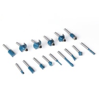Ensemble de 15 embouts de routeur de 1/4 pouces à tige en carbure avec boîtier en plastique Kit d'outils pour le travail du bois