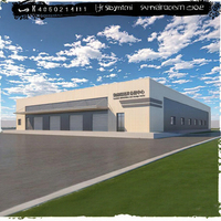 Entrepôt préfabriqué moderne en structure acier lourde, sur mesure, grande portée, bâtiment industriel robuste pour usage de salle de sport