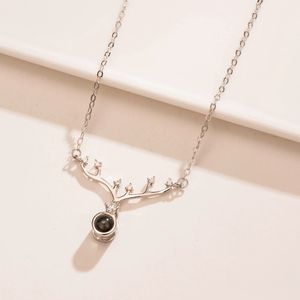 LT-680 Qixi Festival Douyin's Same Style 'I'm You All Way' Collier en argent pur pour femmes 100 langues Fine Pendentif Colliers - Product Image 3