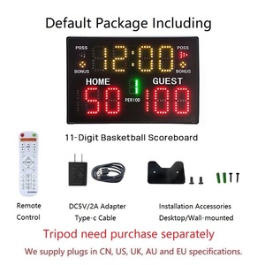 Tabellone Segnapunti Elettronico YIZHI, Tabellone Digitale con Batteria Integrata 18650, Tabellone Segnapunti LED Portatile per Basket - Product Image 6